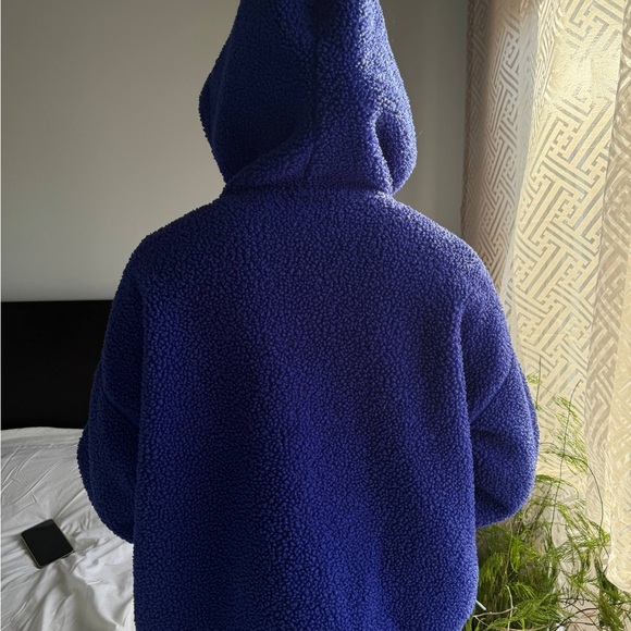 Wild Fable Women's Blue Half-Zip Faux Fur Sherpa Anorak Jacket, M - Picture 5 of 10